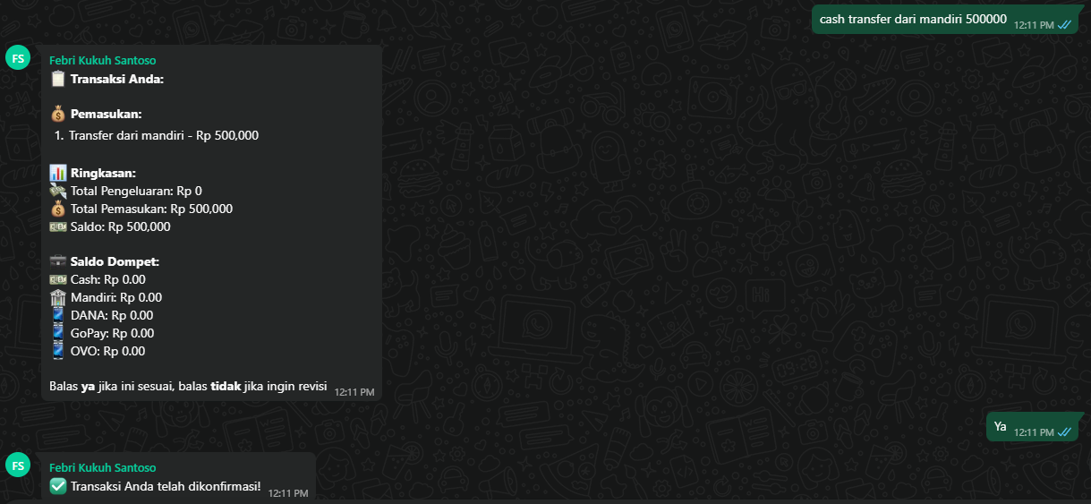 InOutCome: WhatsApp Bot untuk Kelola Transaksi Keuangan Grup