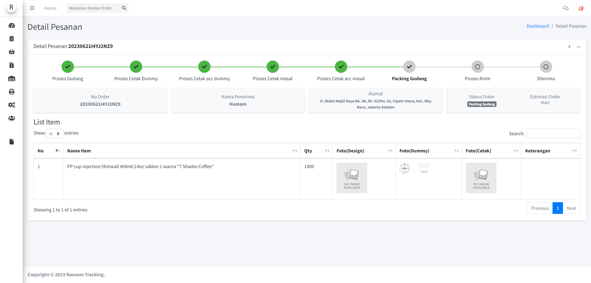 Ransom Tracking - Printing Website